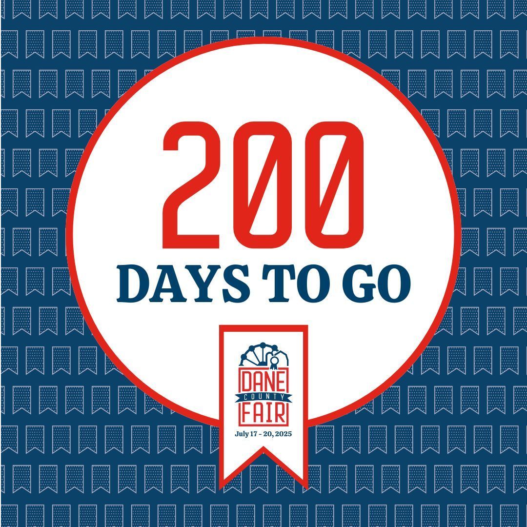 danecountyfair's tweet photo. The countdown is on! ⏰ Only 200 days until the 2025 Dane County Fair. Start planning your visit now! 

Who's excited? 🙋‍♀️🙋‍♂️ #DaneCountyFair #FairFun #200Days https://t.co/pWW7GpEsEO