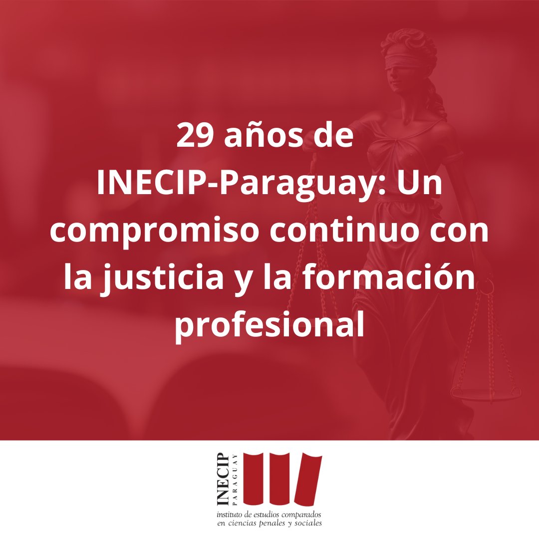 29 años de INECIP Paraguay: Un compromiso continuo con la justicia y la formación profesional

Desde su creación, el 29 de diciembre de 1995, se consolidó como un apoyo en la construcción de un sistema de justicia más justo y democrático. 

🔜 t.ly/UxzjN