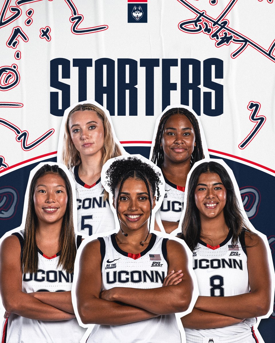 Starters vs. Providence

5 Bueckers
8 El Alfy
20 Chen
21 Strong
35 Fudd