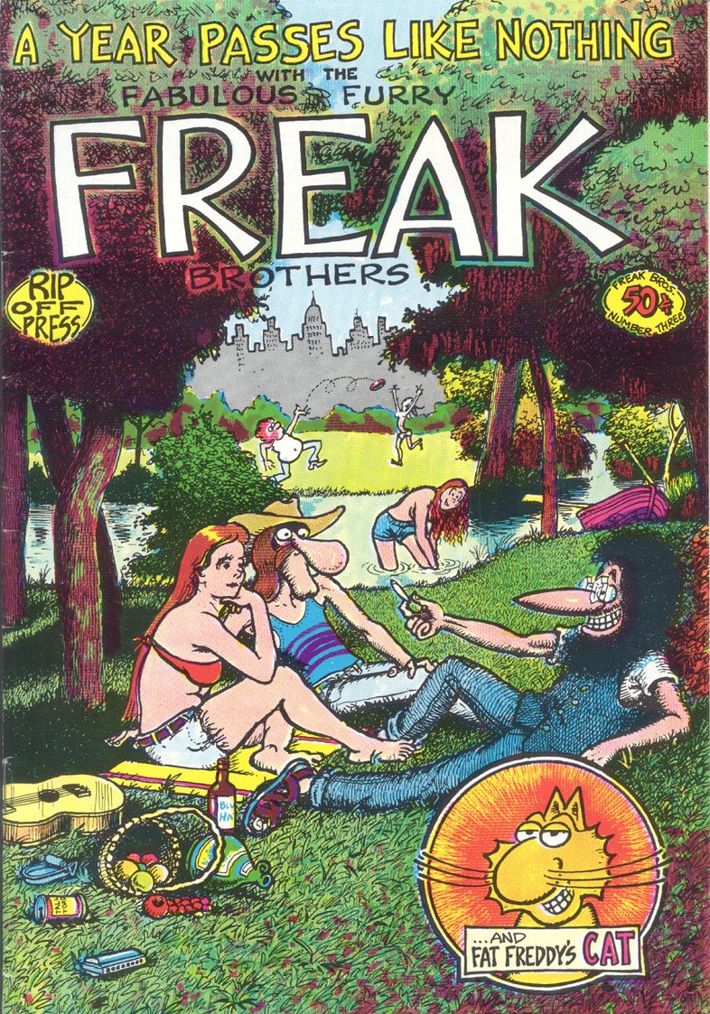 PulpLibrarian's tweet image. The Fabulous Furry Freak Brothers. Rip Off Press, 1973. Cover by Gilbert Shelton.