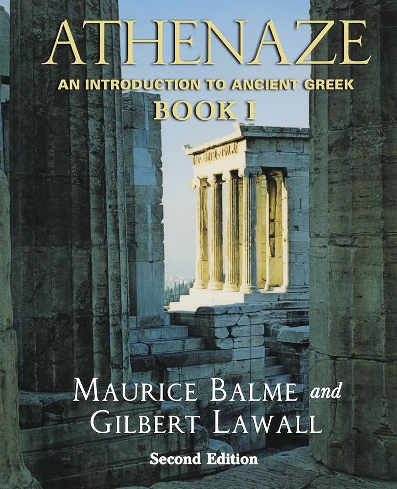 schweinoid's tweet photo. @legally_male Athenaze: An Introduction to Ancient Greek (books i and ii) were the textbooks we used in my high school and intro college classes. the current/third edition is expensive but the nearly identical second edition is available online for half the price https://t.co/pqxg02HWzm