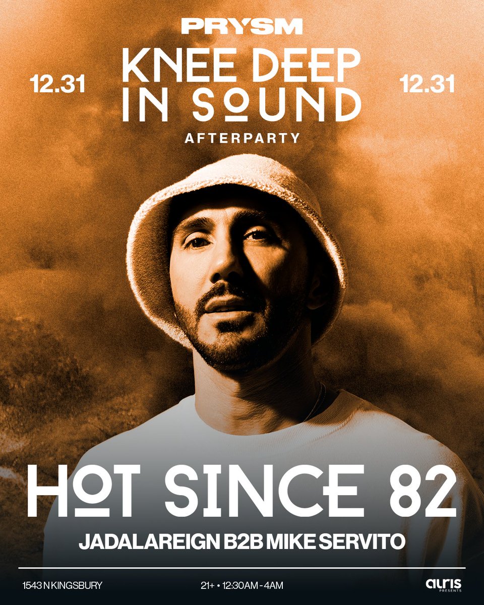 PRYSM (@prysmchicago) on Twitter photo JUST ANNOUNCED 🎉 <a href="/hotsince82/">Hot Since 82</a> returns to PRYSM for an official <a href="/KneeDeepInSound/">Knee Deep In Sound</a> NYE Afterparty!
🚪 Doors open at 12:30AM with <a href="/JADALAREIGN/">JADALAREIGN</a> going B2B with <a href="/mikeservito/">Mike Servito</a> to kick things off
🎟️ Tickets are on sale now -> hive.co/l/hs821231 JUST ANNOUNCED 🎉 <a href="/hotsince82/">Hot Since 82</a> returns to PRYSM for an official <a href="/KneeDeepInSound/">Knee Deep In Sound</a> NYE Afterparty!
🚪 Doors open at 12:30AM with <a href="/JADALAREIGN/">JADALAREIGN</a> going B2B with <a href="/mikeservito/">Mike Servito</a> to kick things off
🎟️ Tickets are on sale now -> hive.co/l/hs821231