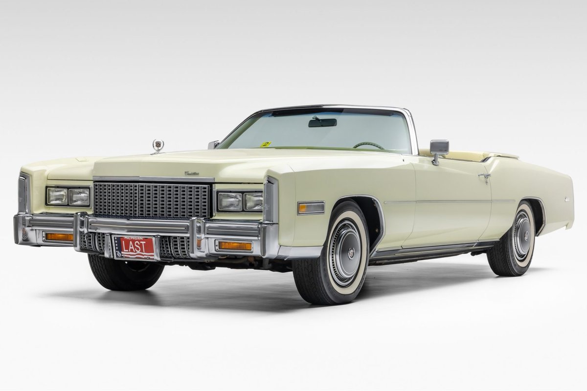 Bringatrailer's tweet image. Now live at BaT Auctions: 34-Mile 1976 Cadillac Eldorado Convertible. bringatrailer.com/listing/1976-c…