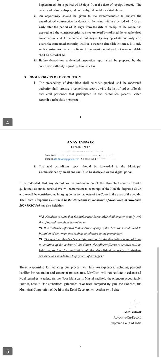 Vakeel_Sb's tweet photo. Recvd credible information about a proposed illegal demolition of Noor Ilahi Mosque in Pitampura tomorrow, with police being assembled. Sent an urgent legal notice to the @LtGovDelhi ,@CPDelhi &amp; authorities, citing SC directives on demolitions. This tweet serves as addl service https://t.co/uTX0HJtElb