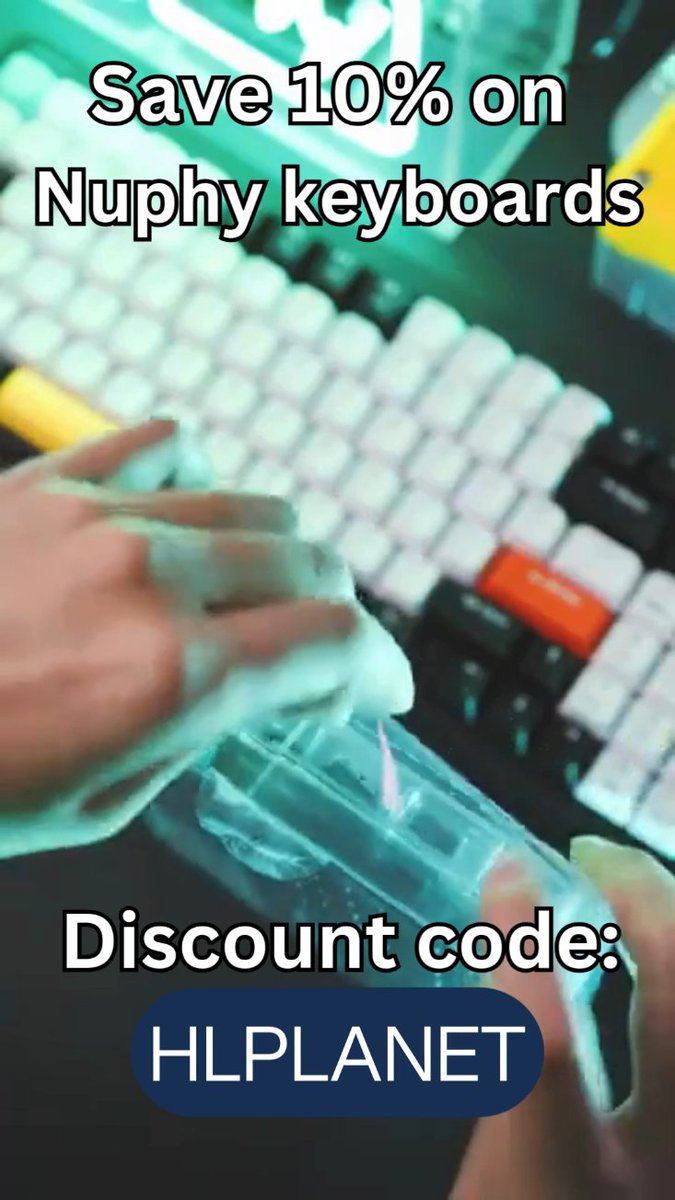 Nuphy discount code: HLPLANET will save you 10% off all purchases on Nuphy's website. That includes, keyboards, HE keyboards, keycaps, switches and accessories.