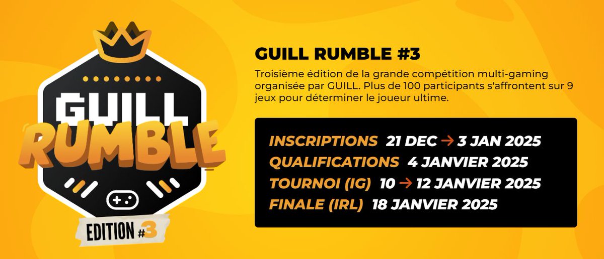 ActuGuill's tweet photo. 🚨FLASH | Guill, indigné et révolté déclare que son événement "Guill Rumble 3" est un flop monumental.

👉C'est une honte. Inscrivez vous https://t.co/WwPy0IuNS1 ici ! https://t.co/hDTT7OYiHk