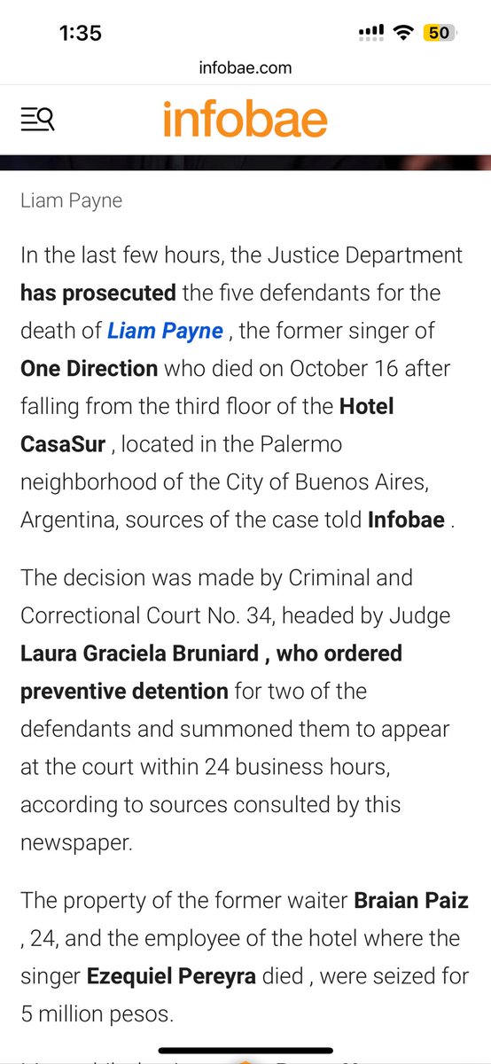YFJustice4Liam's tweet photo. Justice is being served for Liam!!  Ezequiel Pereira and Brian Paiz were imprisoned for the death of Liam Payne! and Roger Nores, Esteban Grassi and Gilda Marin, were officially accused, that is, they are no longer suspects but formally accused.

#JusticeForLiam #JusticeForLiamPayne #LiamPayne #LiamPayneForever