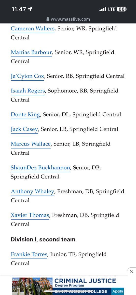 (X) Xavier Thomas (@xthomas413) on Twitter photo Blessed to be selected as all western mass first team🙏 <a href="/CentralFB413/">Springfield Central Football</a> <a href="/CoachPanasci/">Eric Panasci 🏈</a> <a href="/JuiceWa45/">Coach Juice Walker DB Nation</a> <a href="/CoachMartinESA/">Coach Martin</a> <a href="/excelnewengland/">Excel New England Football</a> <a href="/ESAofMass/">Excel Massachusetts</a> Blessed to be selected as all western mass first team🙏 <a href="/CentralFB413/">Springfield Central Football</a> <a href="/CoachPanasci/">Eric Panasci 🏈</a> <a href="/JuiceWa45/">Coach Juice Walker DB Nation</a> <a href="/CoachMartinESA/">Coach Martin</a> <a href="/excelnewengland/">Excel New England Football</a> <a href="/ESAofMass/">Excel Massachusetts</a>