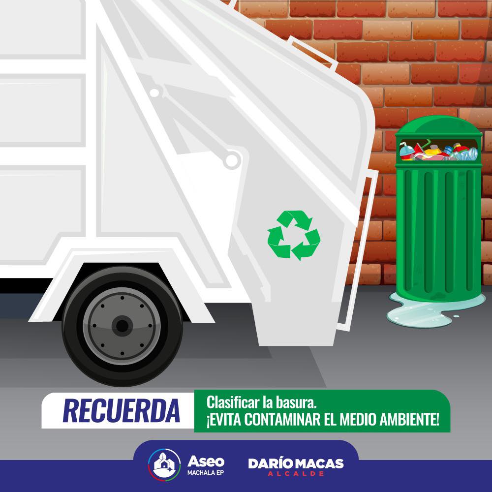 EcuaInforma's tweet photo. No olvides clasificar tus desechos, recuerda que   de esta manera contribuyes al cuidado del medio ambiente.
 
    #JuntosTransformamosMachala
    #DaríoMacasAlcade https://t.co/Qrh93DcZX5
