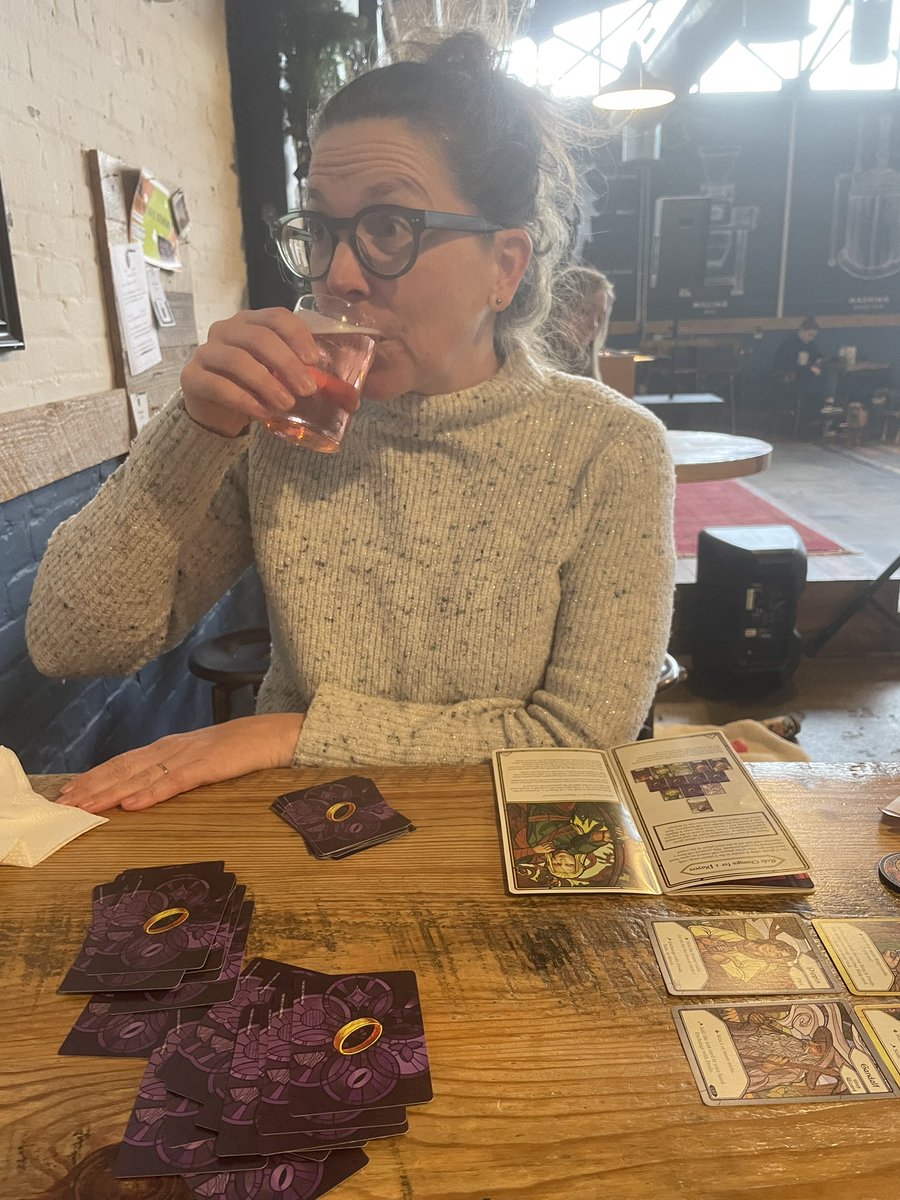 While the Harps is playing One Piece the Rouses are trying out The Fellowship of the Ring Trick Taking Game (<a href="/Asmodee_USA/">Asmodee USA</a>) at <a href="/biglickbrewing/">Big Lick Brewing Co</a>