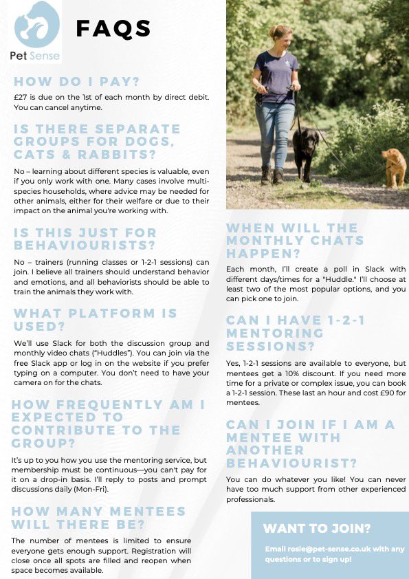PetSense (@pet_sense) on Twitter photo It’s been a great first month supporting my current cohort of mentees & I’m opening up a few more spaces from 1st January! If you’d like to start 2025 with the right support for a successful year ahead, email rosie@pet-sense.co.uk It’s been a great first month supporting my current cohort of mentees & I’m opening up a few more spaces from 1st January! If you’d like to start 2025 with the right support for a successful year ahead, email rosie@pet-sense.co.uk