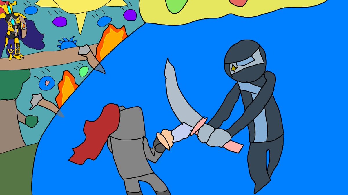 Contra el rey slime 
El monarca de los gelstinosos 
Yo y mi colega 
#terraria