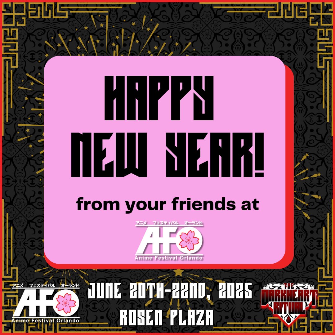 Happy New Year from everyone at Anime Festival Orlando! Our resolution? To announce all the guest, events, and surprises we'll have this year at AFO 2025! See? Attainable goals. The best resolution.