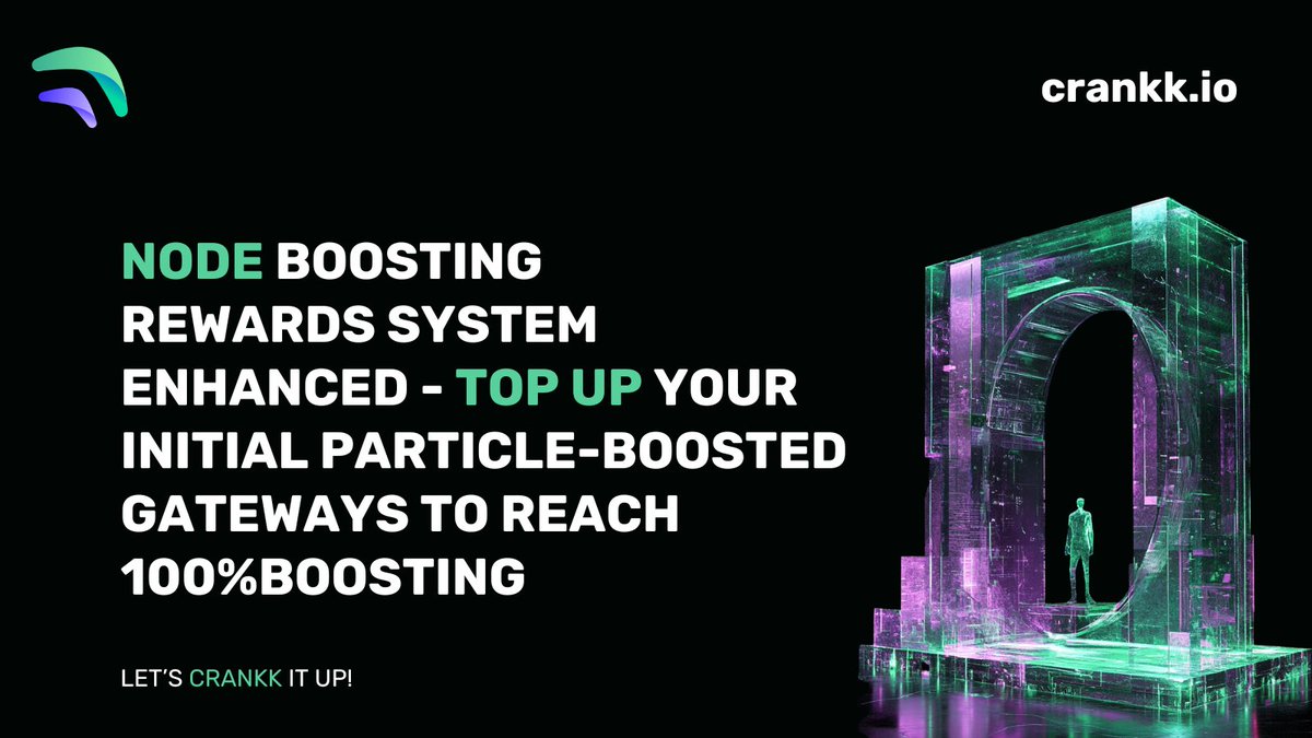 Special Update: Node Boosting Rewards System Enhanced!

We’re delighted to announce a much-requested update to our Node Boosting rewards system! You can now top up your initial particle-boosted gateways to reach 100% boosting and unlock an incredible reward a FREE Crankk Software