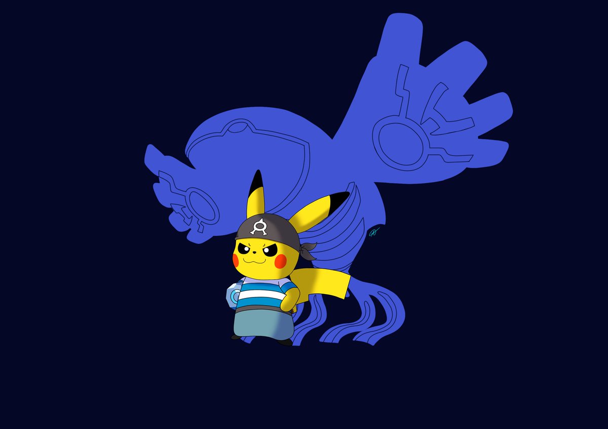 Marcos_Gart's tweet photo. Pikachu team aqua! ⚡💎 #Pokemon https://t.co/8wZxukw7M0