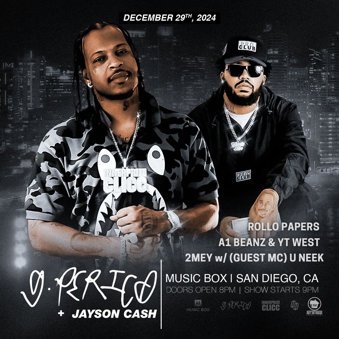 MusicBoxSD's tweet photo. 🚨 TONIGHT at Music Box 🚨
Get ready for an unforgettable night with @BGPerico, joined by @Uknowcash, Rollo Papers, A1 Beanz & YT West, and 2Mey with (Guest MC) U Neek! 🎤🔥
Doors open at 8 PM | 18+
🎟️ https://t.co/mlNjap3mjC
#MusicBoxSD #GPerico #LiveMusicSD #SanDiegoEvents https://t.co/DYe88UTfoX