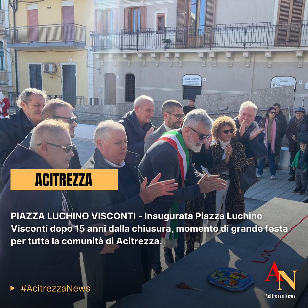 AcitrezzaNews's tweet photo. 🟥🟨 #AcitrezzaNews🗞️  

📰 PIAZZA LUCHINO VISCONTI | Inaugurata Piazza Luchino Visconti dopo 15 anni dalla chiusura, momento di grande festa per tutta la comunità di Acitrezza.

FONTE: Comune Di Aci Castello https://t.co/KR4VPQXtuZ