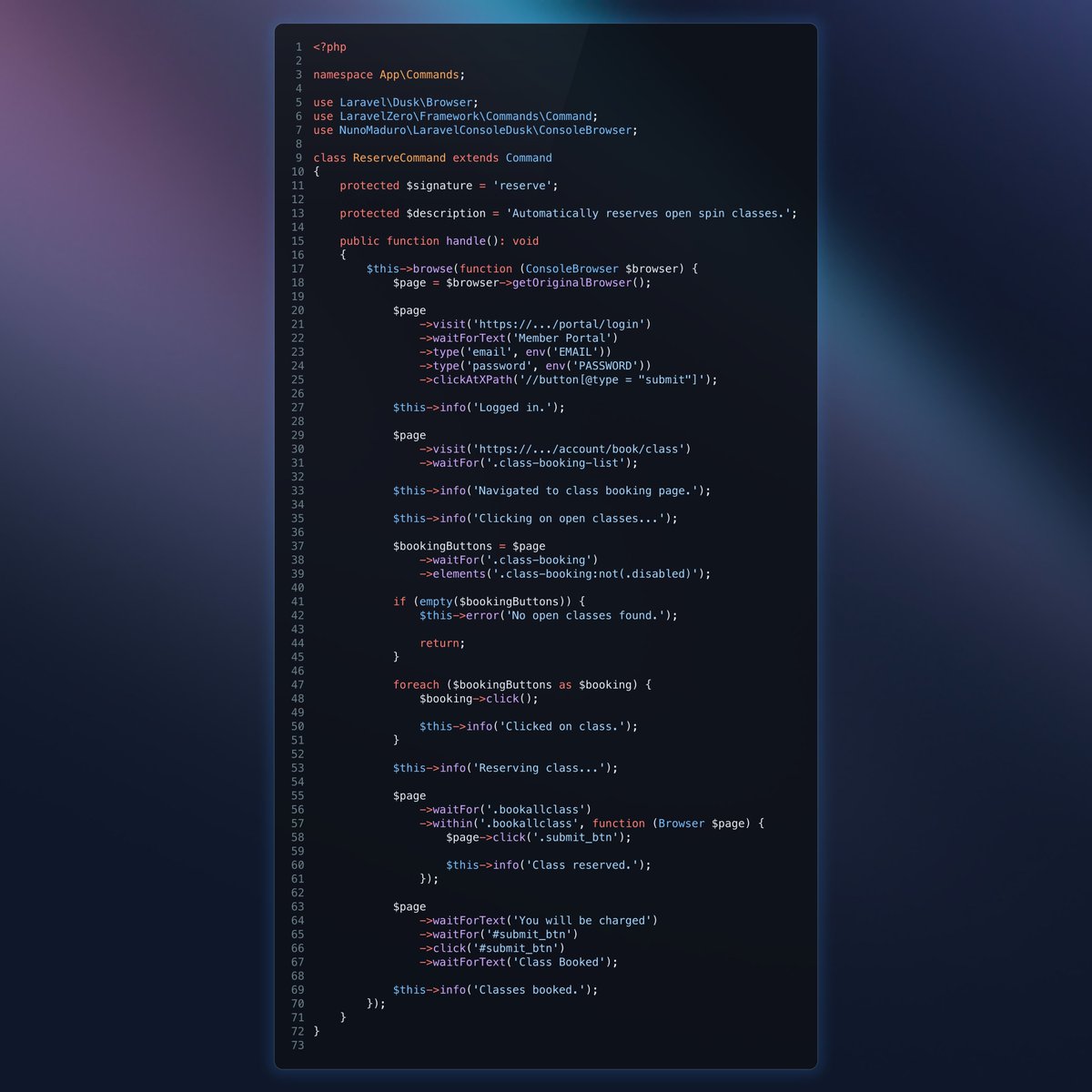 heystevebauman's tweet image. Here&apos;s the code (using Laravel Zero btw):