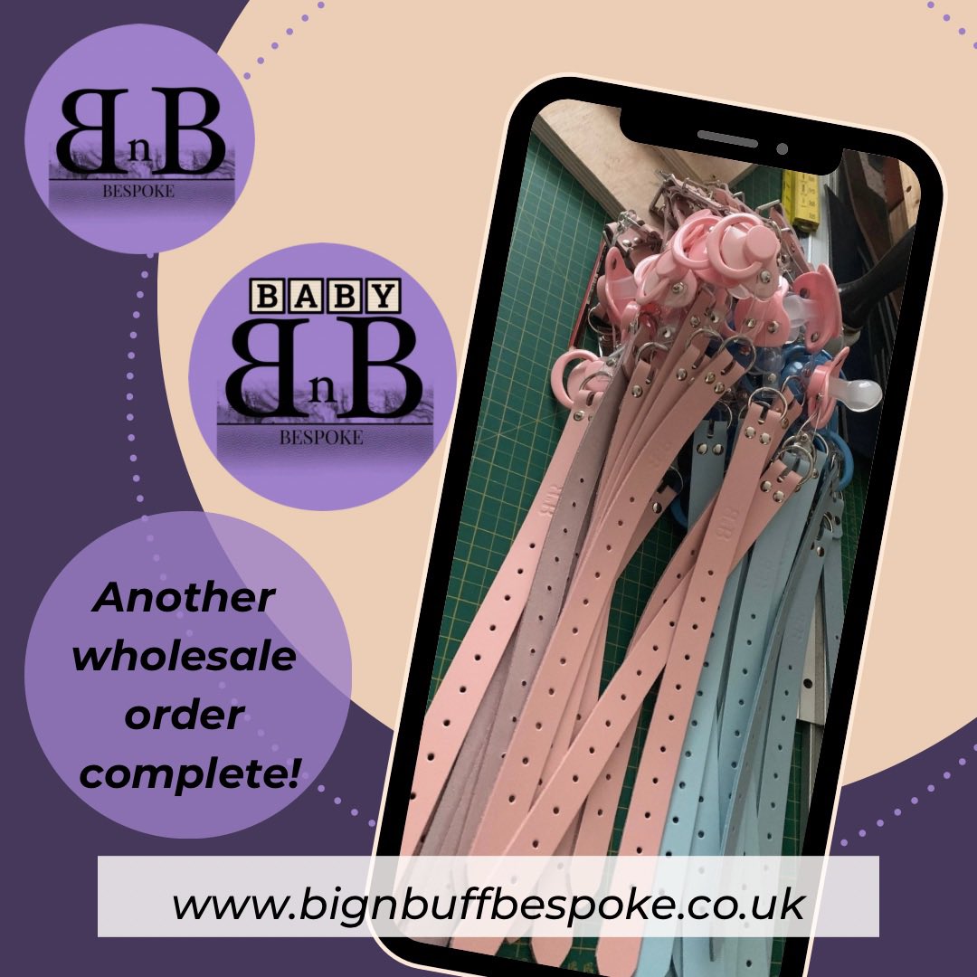 BignBuffBespoke's tweet photo. No rest at BnB HQ..when your inbox pings and another wholesale order drops in…all complete and will be posted out tomorrow. 💜 #abdlbabyboy #abdlbabygirl #pacifier #leather #bignbuff #wholesale #supportsmallbusiness 
https://t.co/5RCTyFfnBm 💜 https://t.co/VoZzAbyiLB
