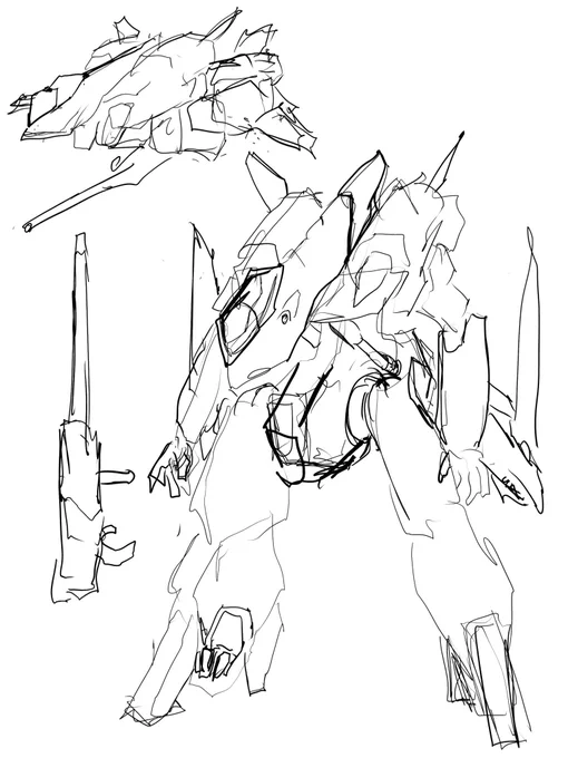 時雨さんのオリジナル機体自分流に描いてる
IRISは結構そのまんまだけどここら辺はコンセプト残しつつ自分風にしていく 
