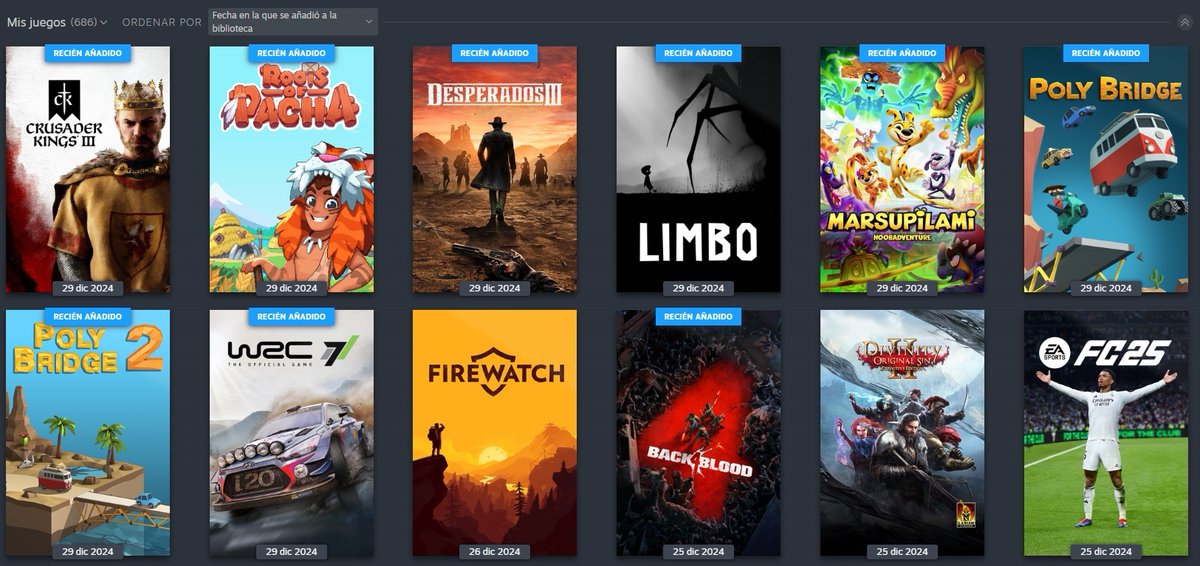 Y hasta aquí llegaron las compras de 2024... 🤠

Este próximo 2025 jugaremos alguno de ellos en directo, sobretodo FC25...

Qué ganas de que pasen ya estas fechas...

Que no se os olvide lo de portarse mal en lo que queda de año, y todo el que viene. 

¡Felices partidas! 🥳🤍