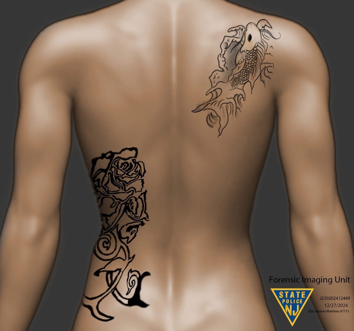 Tattoos, necklace \u0026 “distinctive yoga mat” pictures posted by @njsp hoping  to identify Caucasian or Hispanic female body found week ago today inside a  refrigerator, in public recreation \u0026 camping area in, image size:1170x1093