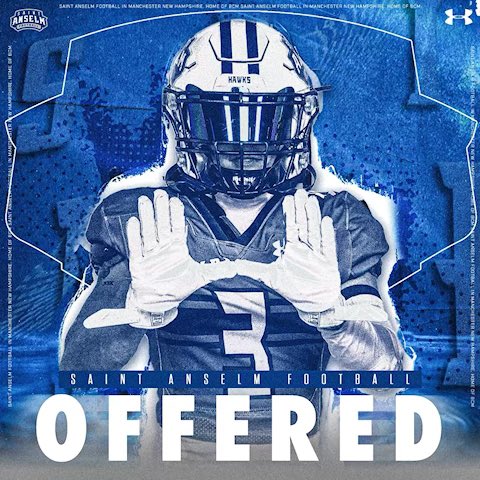 Excited to announce that I've received an offer to play football for <a href="/STAHawksFB/">Saint Anselm Football 🏈 #BCM</a> ! Thanks for conversation <a href="/CoachJoeAdam/">𝐉𝐨𝐞 𝐀𝐝𝐚𝐦 𝐇𝐁𝐂</a> 

<a href="/KoreenBurch/">Koreen Burch</a> <a href="/CoachPondIMG/">Jeff Pond</a> <a href="/Coach_M_Peters/">Mike Peters</a> <a href="/CoachDennisIMG/">Coach Chris Dennis</a> <a href="/CoachGouldIMG/">Kurt Gould</a> <a href="/JETB12/">Joey Trujillo-Bini</a> <a href="/Jblake_8/">Jeff Blake</a> <a href="/IMGAFootball/">IMG Academy Football</a>