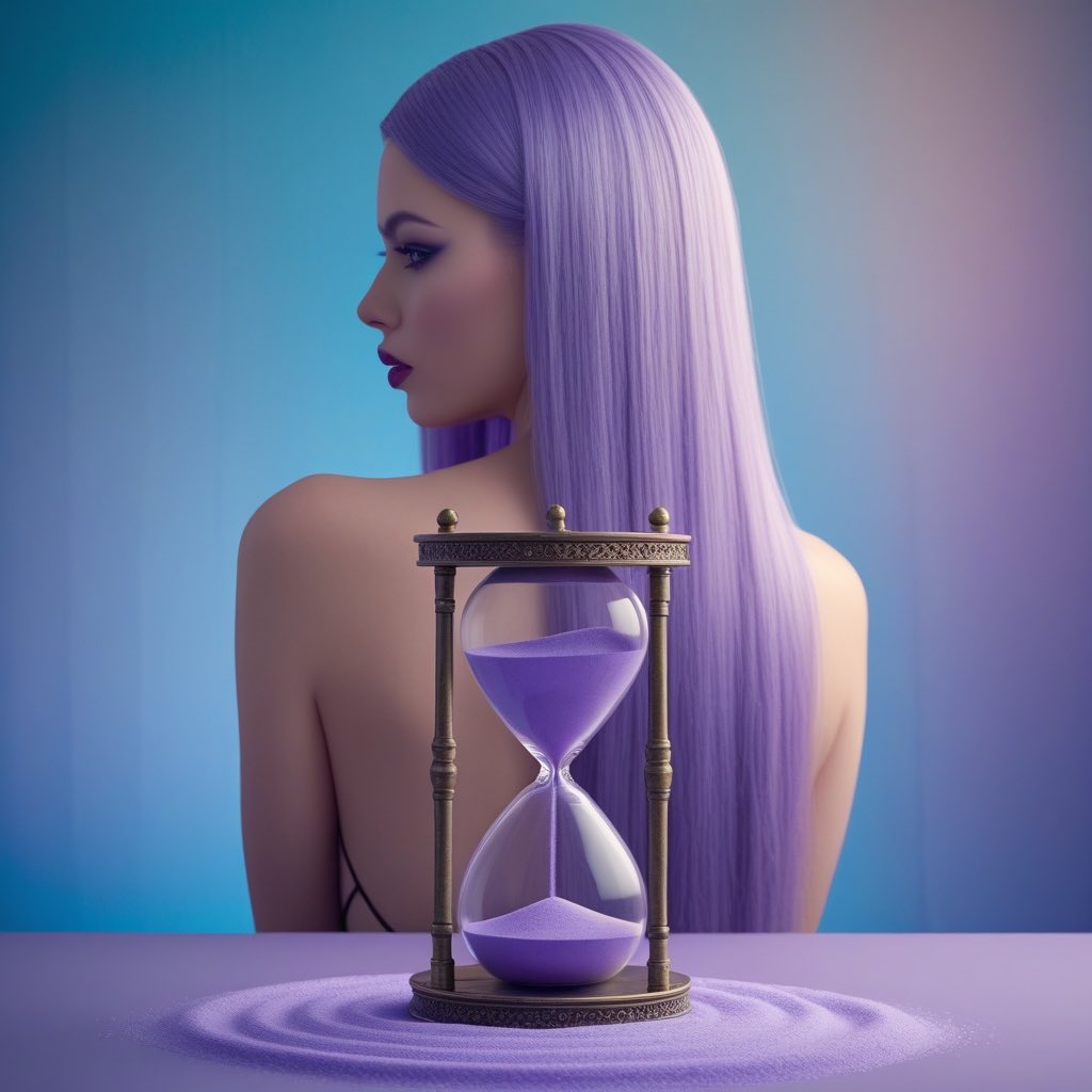 GigisAIArt247's tweet photo. With each falling grain, 2024 slips away, what's left on your agenda for this year ? ⌛️💜
#AIArt #AICommunity #CountingDown #2024 #TimeLeft https://t.co/k0d9Qx7Q6c