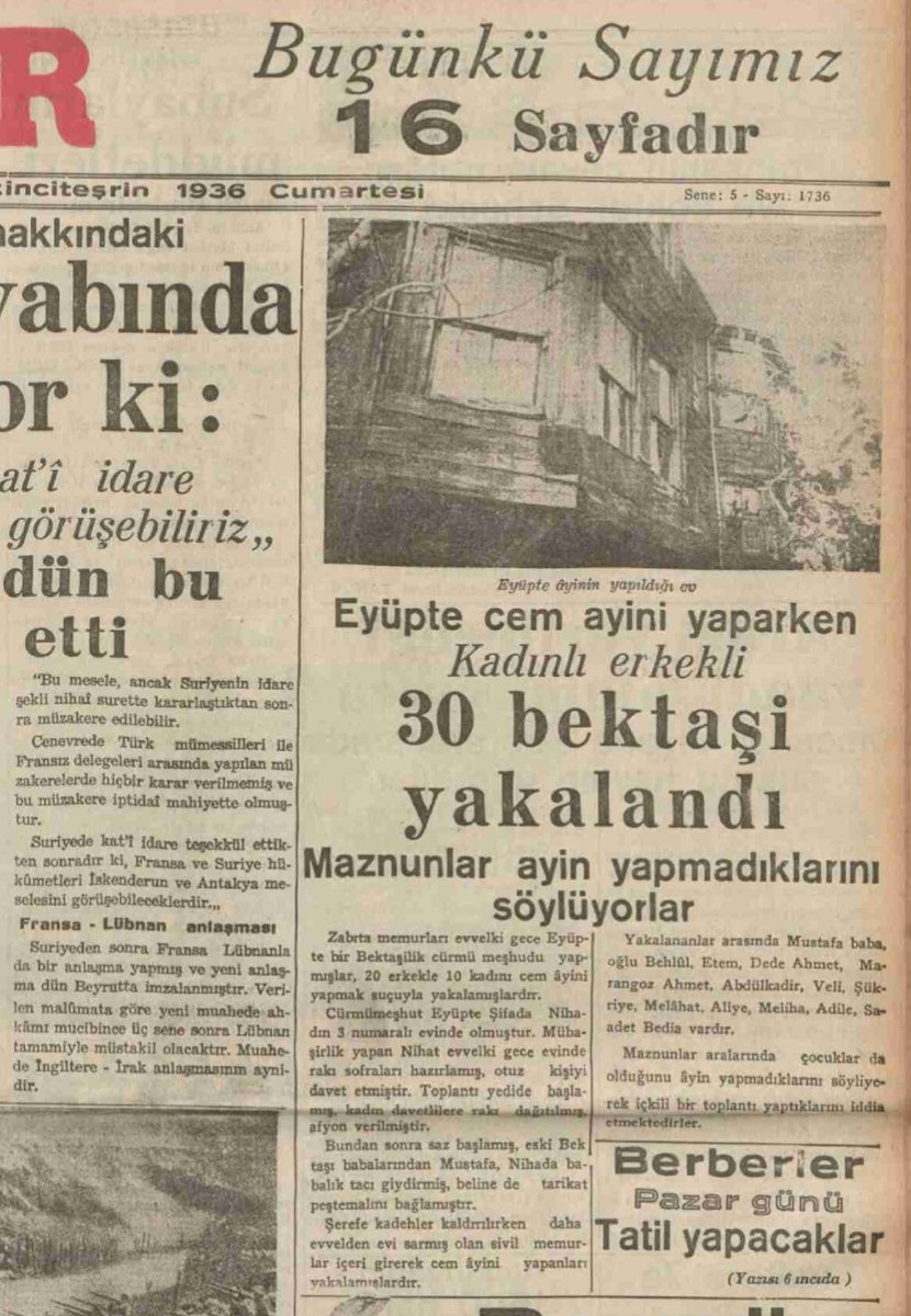 1925'te yani Atatürk döneminde çıkan 677 sayılı; "Tekke ve Zaviyelerle Türbelerin Seddine ve Türbedarlıklarıyla Bir Takım Ünvanların Men ve ilgasına Dair Kanun" ile Alevi Bektaşi dergahları kapatılıyor, dedelik, babalık ünvanları yasaklanıyor ve Cem ayini yapanlar tutuklanıyordu.
