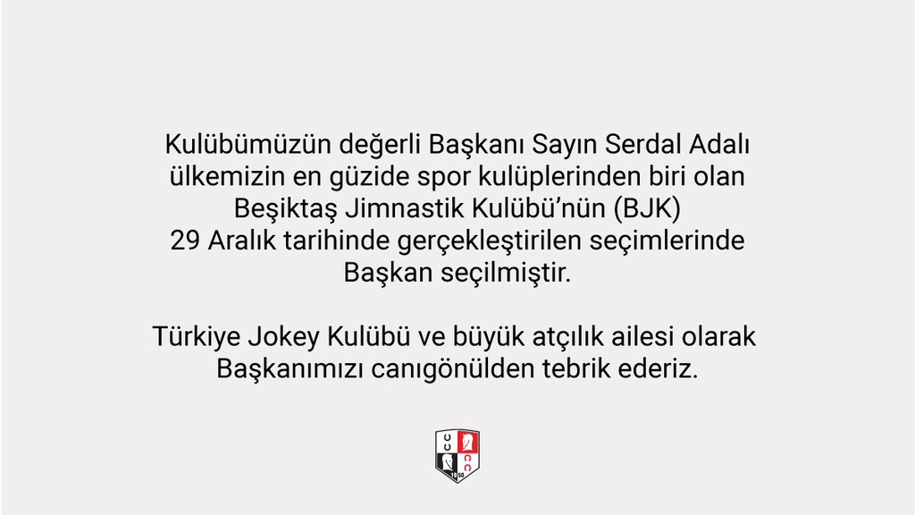 Beşiktaş Jimnastik Kulübü Başkanı seçilen Başkanımız Serdal Adalı'yı tebrik ederiz.