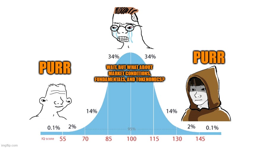 BudHegmann13's tweet photo. Max bid $PURR  
Max stack $PURR   
Wallet empty, brain off—> if it’s $PURR, I’m buying. 
Price? Irrelevant. 
Strategy? None.
Just pure feline conviction 📷
#Crypto #PURR #Memecoin #TradingMemes #CryptoHumor #DegensOnly #HODL #MidwitTears #CryptoIQ #VibeAndPURR #Hyperliquid https://t.co/wsuZ2gWtVU