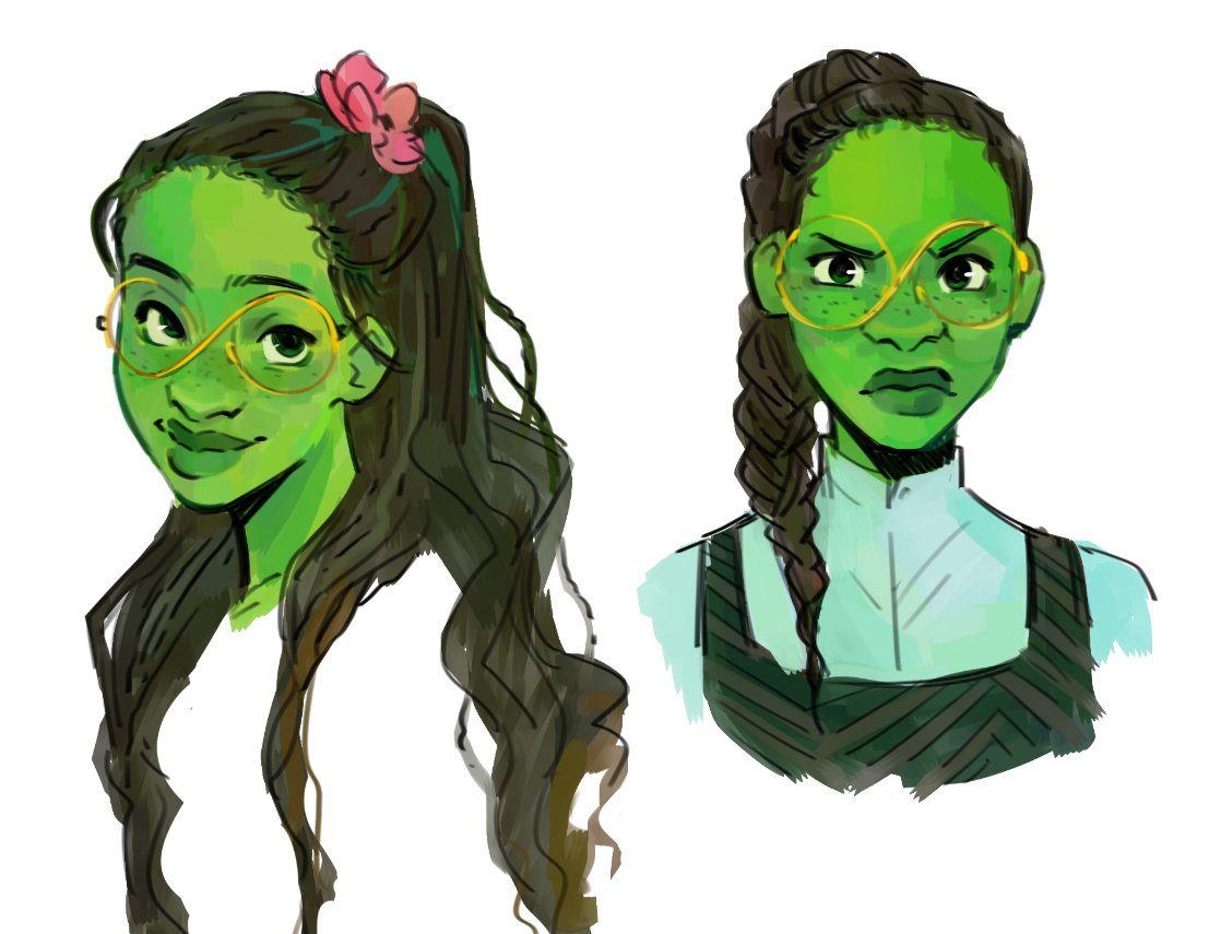 habkart's tweet photo. elphaba doodles cause I saw wicked last night https://t.co/kWVa0Of1RC
