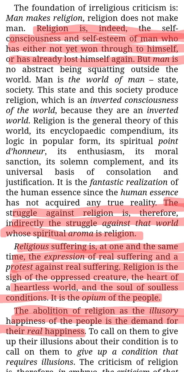 Gattungswesen25's tweet photo. Karl Marx on religion. https://t.co/cig6Q9ZH3R