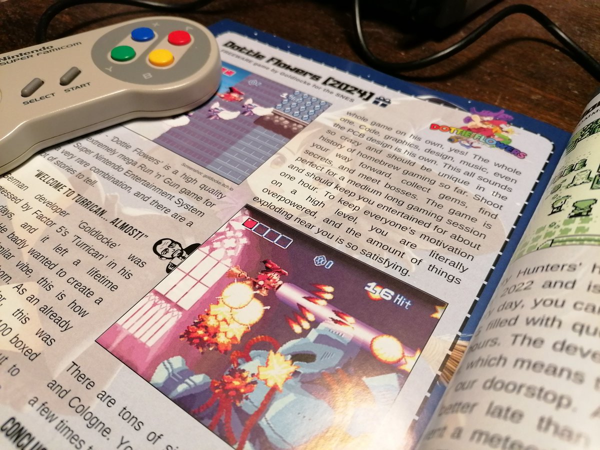 BrewOtaku is a really well-made print magazine concerning new games for old consoles. And check this out, issue #002 even features a review of Dottie Flowers! Thank you so much <a href="/brewotakumag/">BrewOtaku Homebrew Retro Gaming Magazine</a> ! 🙏❤️