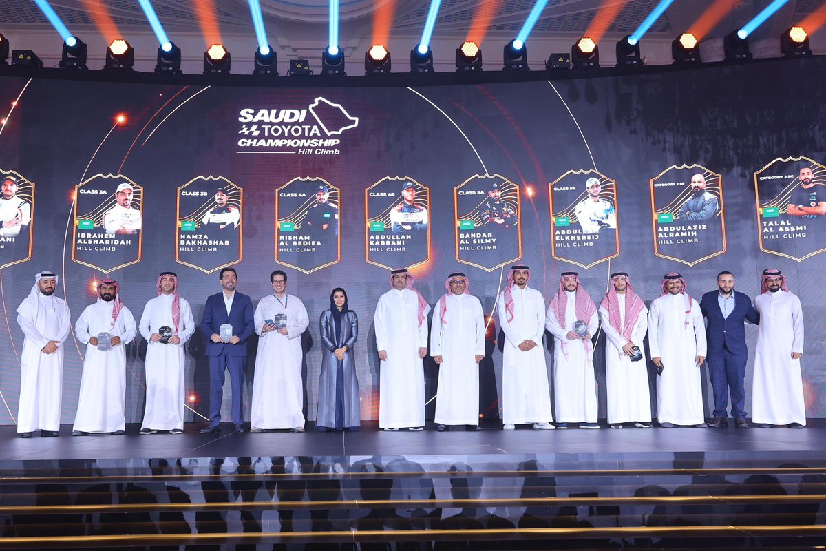 📸 Honoring the category champions across various car and motorcycle races in the #Saudi_Toyota_Championship during the 2024 Prize Giving awards 🏆