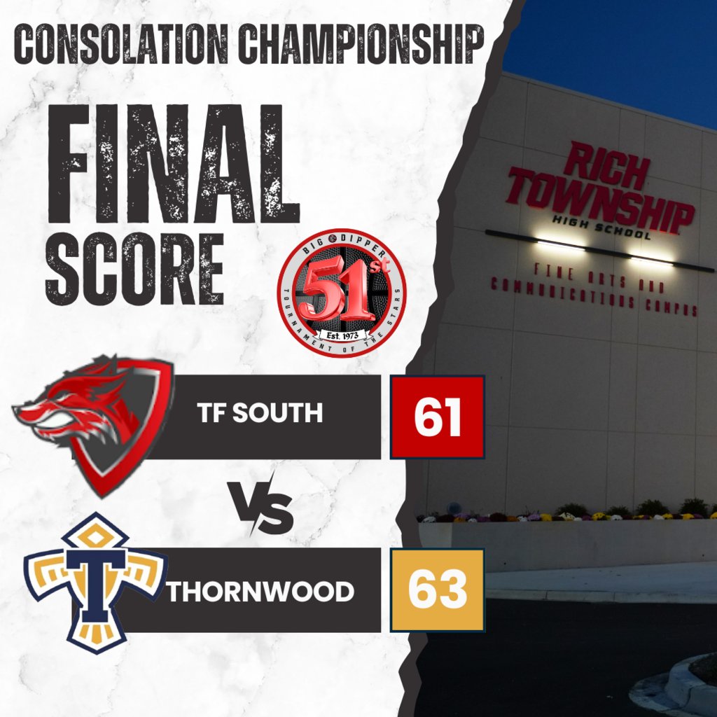 #Dipper51 Thornwood beats TF South, 63-61 to win the 2024 Big Dipper Consolation Championship!