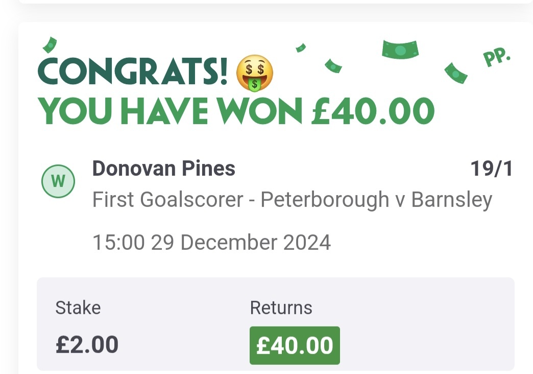 ianhorton68's tweet image. If you're going to back a first goalscorer and a correct score, it's always good to back it up in a double. Merry Christmas @BarnsleyFC and big Donavon! #URedsss