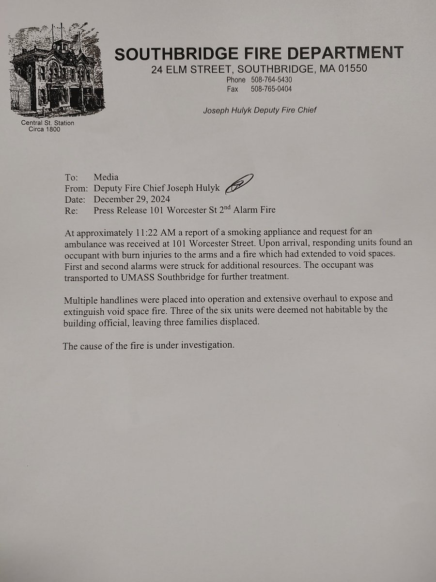 Southbridge Fire tweet media