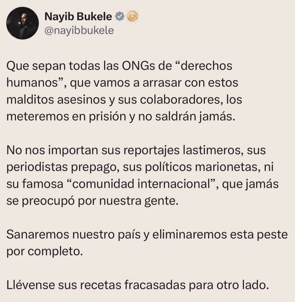 NoVive_Socialis's tweet photo. Pero que basado Bukele https://t.co/LlQHB35tFe