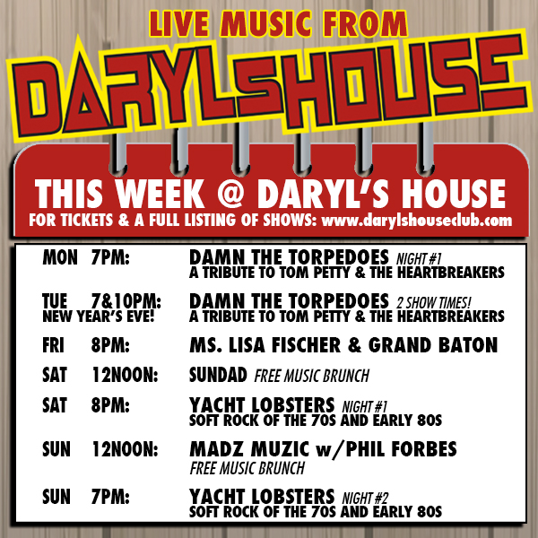 DarylsHouseClub's tweet photo. Get your tickets on our website.
#damnthetorpedoes #lisafischer #grandbaton #sundad #yachtlobsters #madzmuzic #darylshouseclub https://t.co/EPaJDuFro5