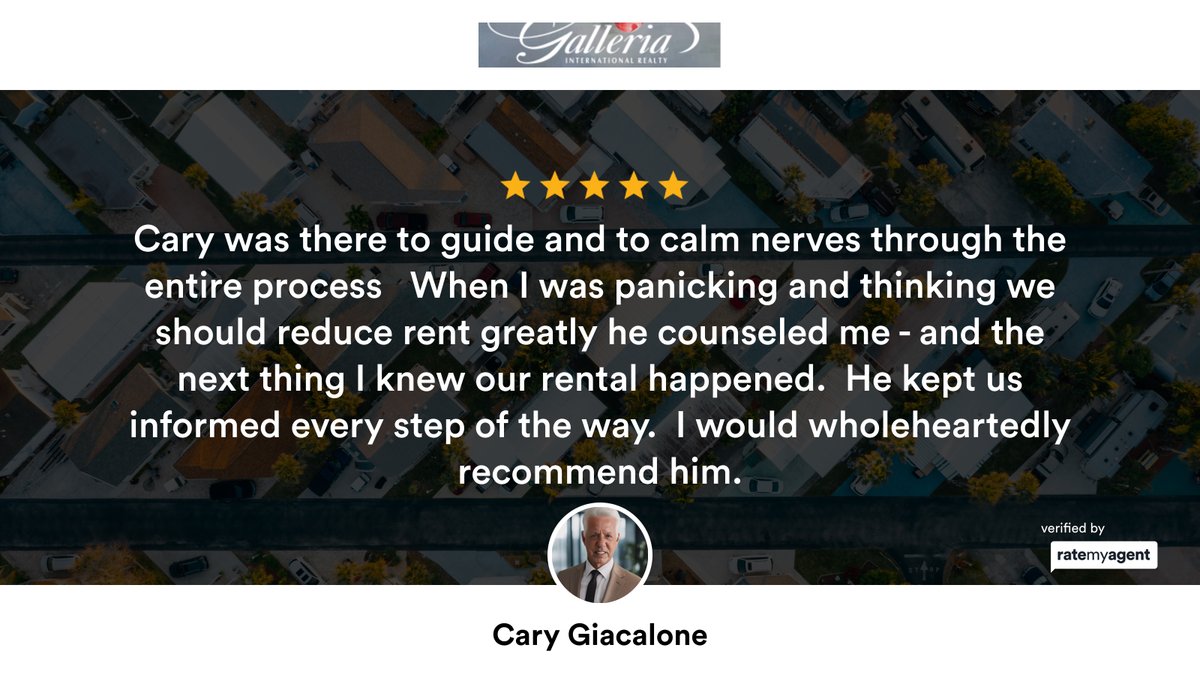 RealtorCaryG's tweet photo. My latest RateMyAgent review in Pompano Beach.

https://t.co/KnJata08yn

...
#ratemyagent #realestate #Galleria_International_Realty_Fort_Lauderdale_Florida https://t.co/iQnRS3heH3