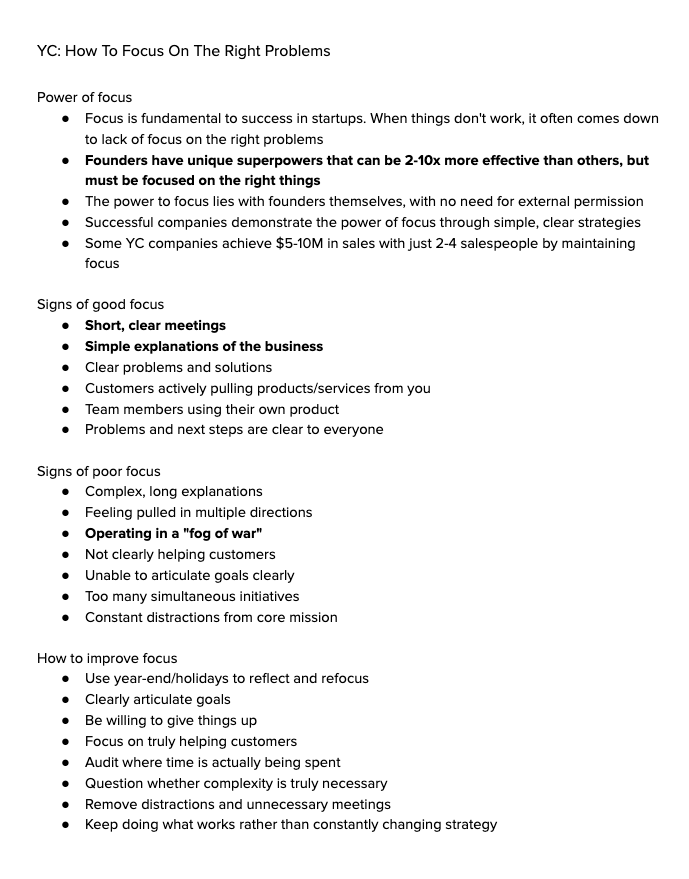 benln's tweet image. Y Combinator on how to focus on the right problems: