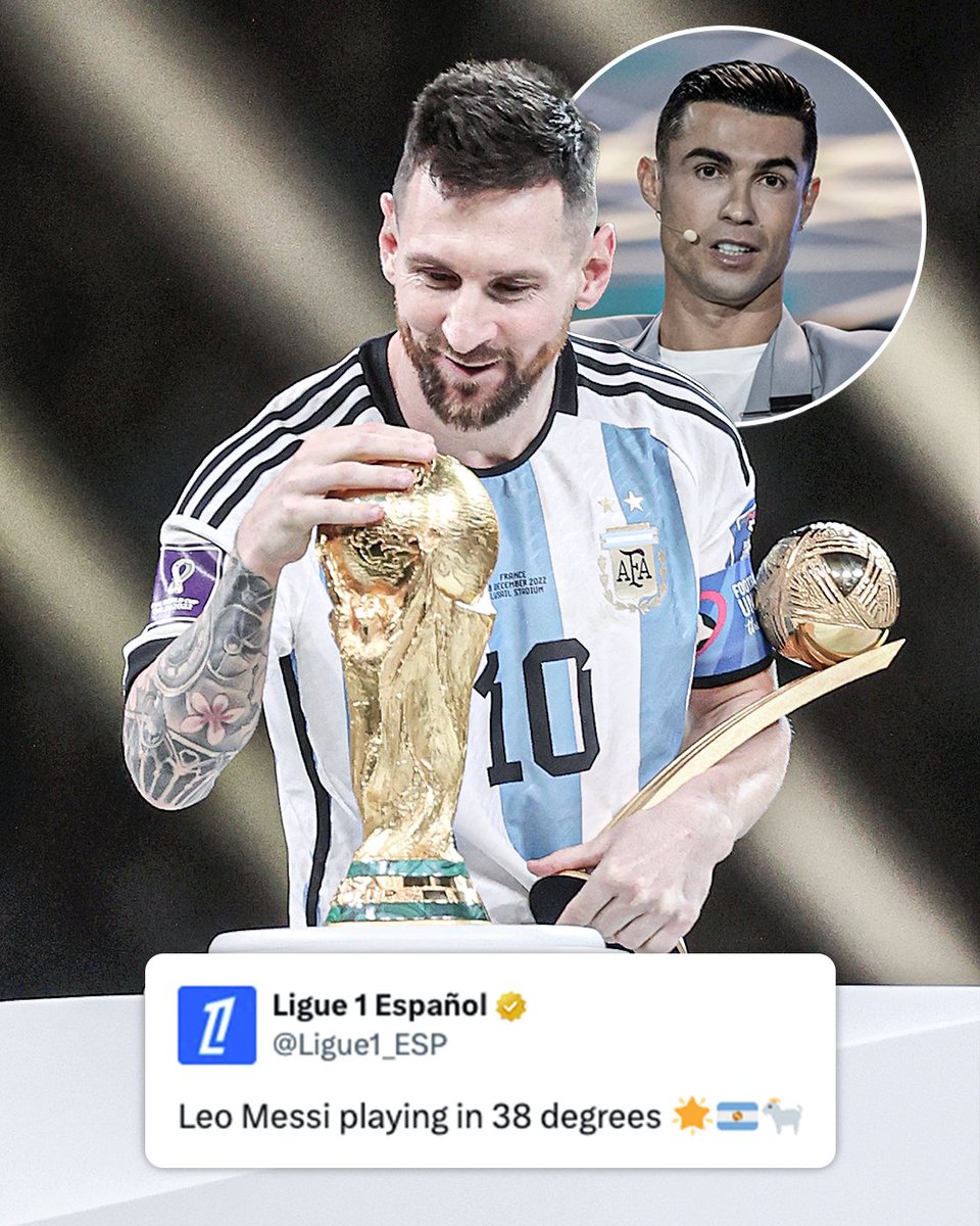 Cristiano Ronaldo backed his stance that the Saudi Pro League is better than Ligue 1 at the Globe Soccer Awards by saying that people should try to "run in 38, 39, 40 degrees" and see how they do while playing in Saudi Arabia.

Ligue 1's Spanish account hit back on X with a