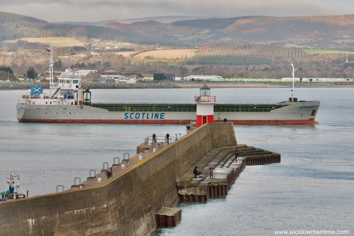 Scot Navigator departing from Wicklow port this morning for Warrenpoint.