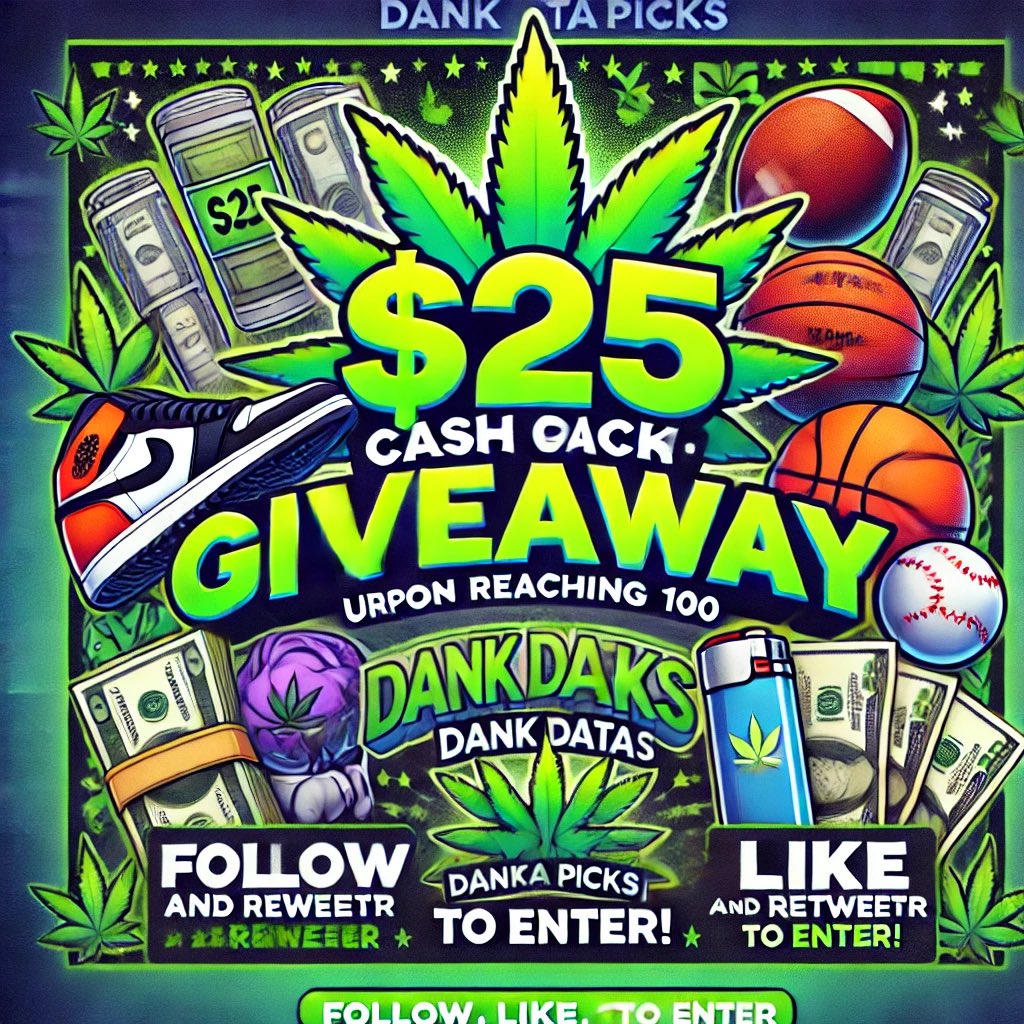 DankdataAI's tweet image. 🎉 $25 CASH GIVEAWAY! 🎉
We’re celebrating our first 100 followers! 🚀
To Enter:
✅ Follow @DankDataPicks
✅ Like &amp;amp; Retweet this post

Let’s grow together – more giveaways ahead! 💸🔥 #SportsBetting #Giveaway #GamblingX #GamblingCommunity