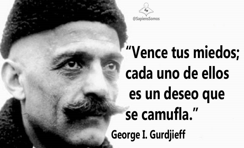 #FraseDelDía 
George Ivánovich Gurdjieff (1867-1949), fue un filósofo, místico, maestro espiritual; enseñó que las personas no son conscientes de sí mismas y viven sus vidas en un estado de sueño despierto, pero que es posible despertar a un estado superior de conciencia.