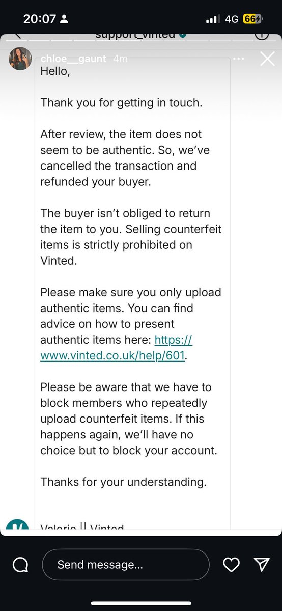 amyboilers's tweet photo. @vintedUK give absolutely no seller support! My sister sold a genuine pair of trainers on there and because the buyer said they were ‘counterfeit’, they refunded the money &amp; she gets to keep the trainers even after my sister send ALL of the proof of the original purchase!! https://t.co/2Net7NeQ4Z