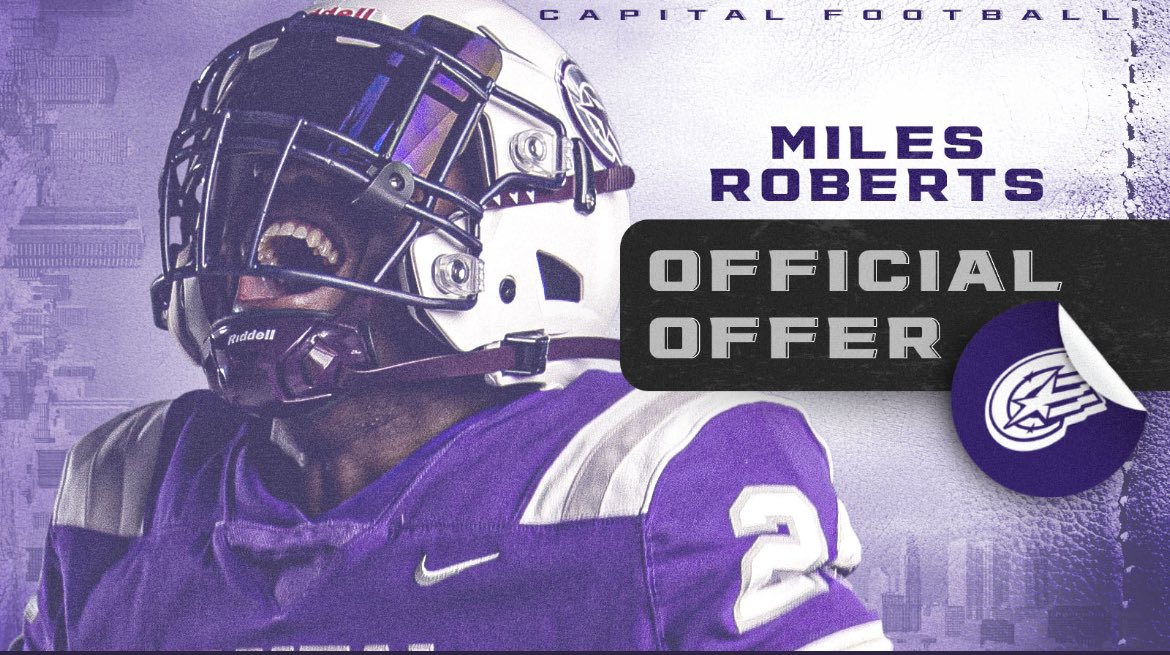 Miles Roberts (@milesrobertss1) on Twitter photo After a great conversation with <a href="/Coachcalexander/">Charles Alexander</a> I am blessed to receive an offer from Capital University! After a great conversation with <a href="/Coachcalexander/">Charles Alexander</a> I am blessed to receive an offer from Capital University!