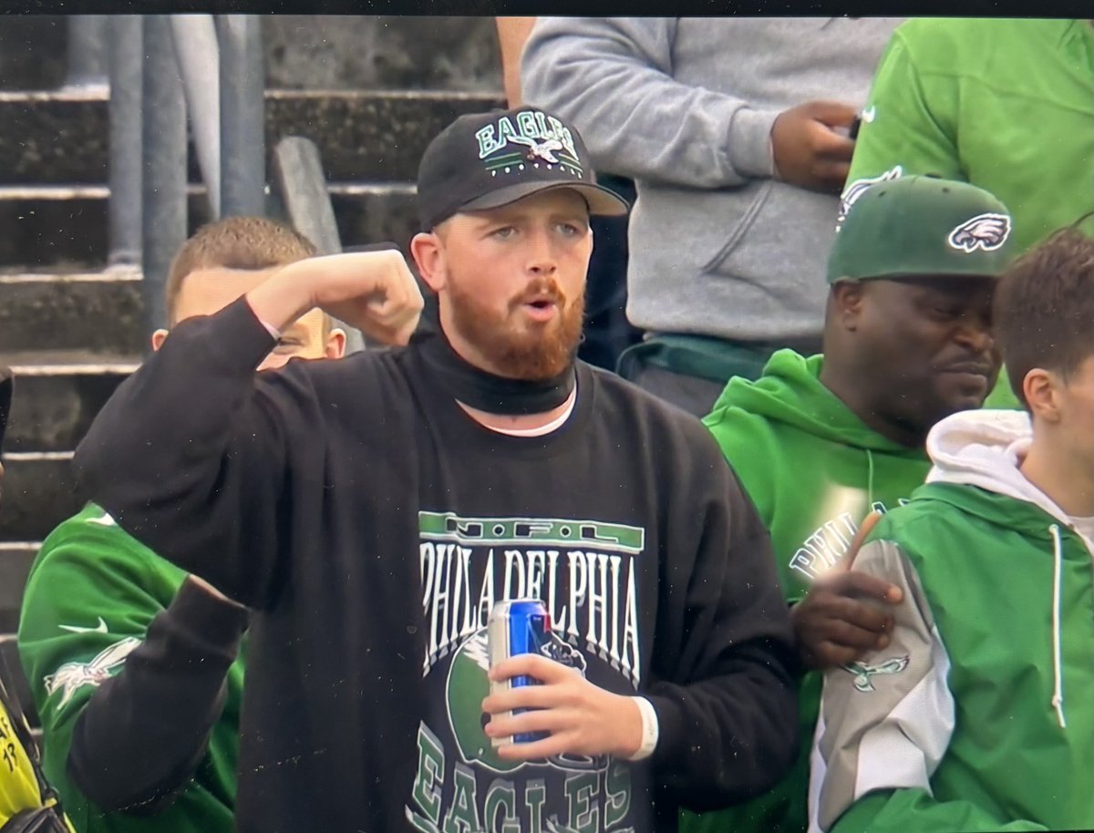 This Eagles fan got Tanner McKee’s first TD and gave the ball back to Big Dom and the Eagles. AJ Brown promised to give him a T-shirt or a jersey