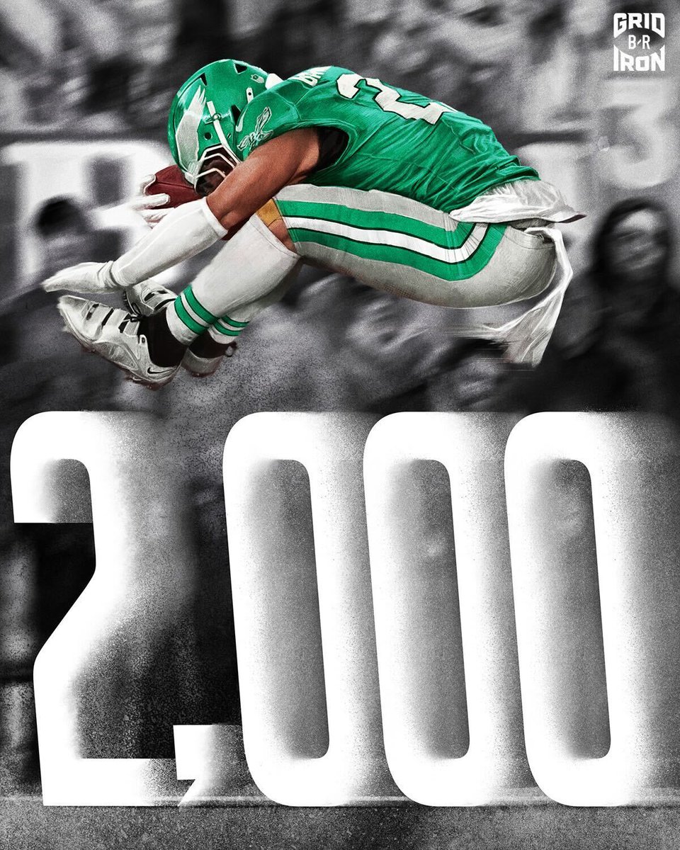 SAQUON BARKLEY SOARS TO 2,000+ RUSHING YARDS IN HIS FIRST YEAR AS AN EAGLE 🦅

1 OF 1 🔥